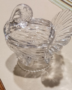 Clear Glass Turkey Candy Dish