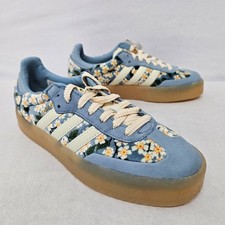 Adidas Sambae x Liberty London Sneakers JQ6046 Blue Floral Women's Size 6.5