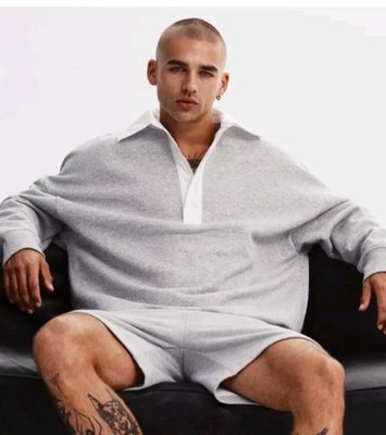 Alo Yoga Take It Easy Henley Pullover Grey/White Size XS-NWT-FAST SHIPPING