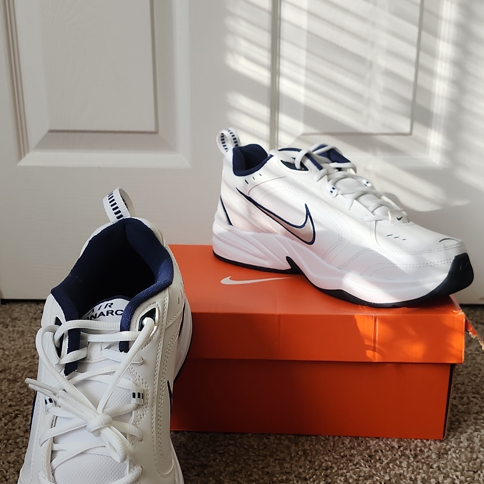 Nike Air Monarch Cushioned White Navy
