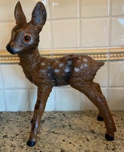 Vintage Large 16” Zeho West Germany Plastic Collectible Fawn Deer Decor VGC