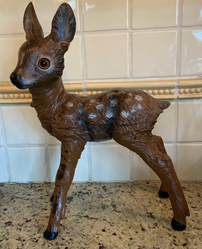 Vintage Large 16” Zeho West Germany Plastic Collectible Fawn Deer Decor VGC