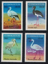 Uzbekistan Flamingo Stork Pelican Wading Birds 4v 2003 MNH SG#447-450