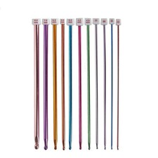 KOYOKAKIJP Aluminum Crochet Hooks Set 11pcs Colorful Lace Needles 10.6in Used Ja