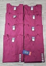 Cherokee Workwear V Neck Scrub Tops Sz Medium Lot of 8 Maroon 4700 NWT Medical