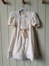 Vintage Gunne Sax Toddler Girls Dress Pink White Lace 3T Bib Collar Easter
