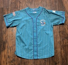Vintage 90  s Starter Charlotte Hornets NBA Pinstripe Baseball Jersey Mens Large