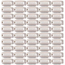 50 Pcs Hair Extension Clips 32mm 9-teeth Wig Clips Metal Snap Hair Clips with...