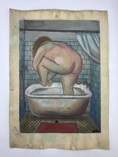 Fernando Botero COA Art Painting Original Drawing Vintage Paper Signed