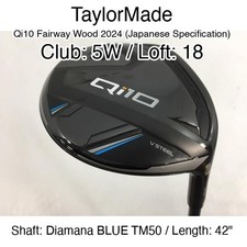 TaylorMade Qi10 Fairway Wood 2024 JDM 5W Fairway Wood 18 42" Diamana BLUE TM50