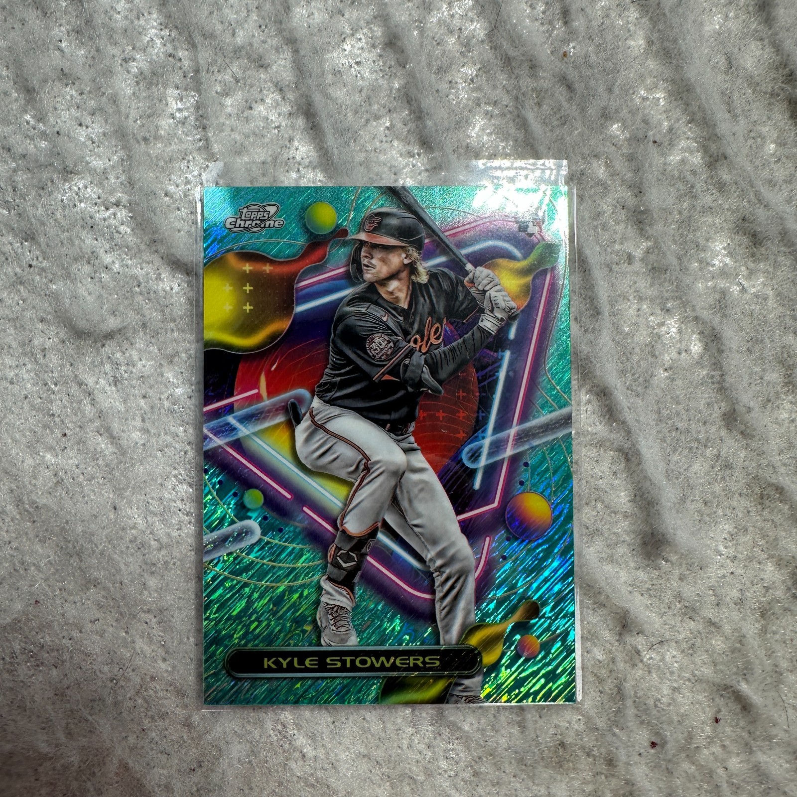 2023 Topps Chrome Cosmic Aqua Refractor /199 Rookie Card Kyle Stowers #40 RC