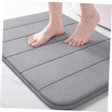 Memory Foam Bath Mat, Super Soft Absorbent Bathroom Rug 24" X 17" Grey