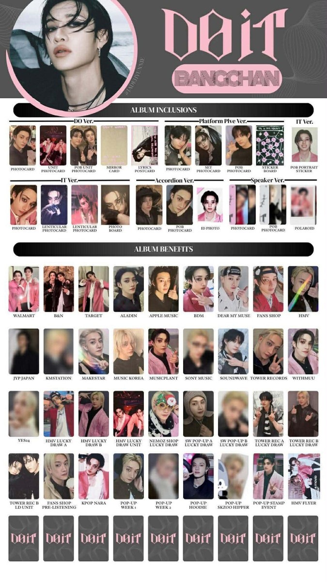 StrayKids スキズ Do It 特典トレカ BangChan バンチャン MANY) STRAY KIDS OFFICIAL DO IT ALBUM BANGCHAN POB PHOTOCARD | eBay