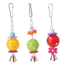Bird Toys Tearing Chew Toys for Teeth Ring Bell Cage Hanging Ball Toy