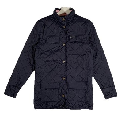 Sebago Jacke Damen Größe XS dunkelblau gesteppt Cordbesatz Mantel Reiten