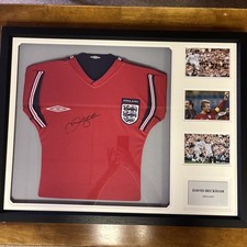 David Beckham Signed England Shirt Professionally Framed