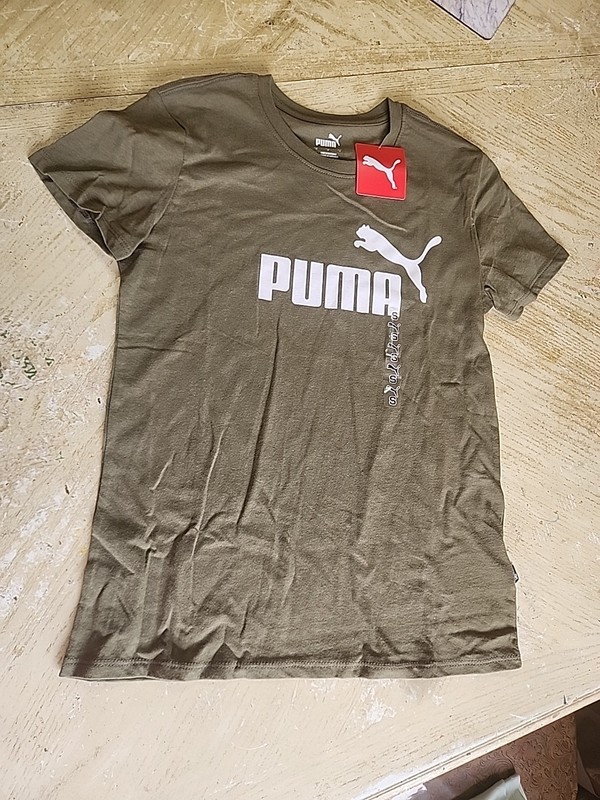 Puma Woman Ess Logo Tee Us Dark Green Moss