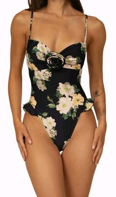 MONTCE Devin Rosa Ruffle One Piece Swimsuit Sz Medium