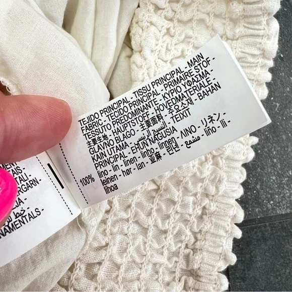 Falda corta bailarina crema 100 % lino con volantes en capas Zara niños 13 14 Foto 4 de 4