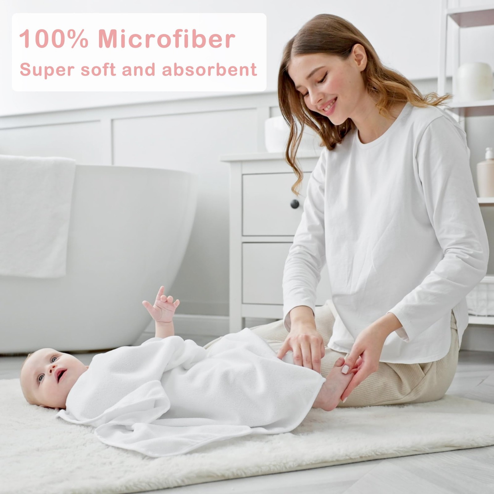 Viviland Baby Towels and Baby Wash Cloths Set Hooded Baby Towels Baby Wipes