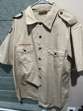 Boy Scout BSA UNIFORM SHIRT Mens Extra Large Xl Short Sleeve Tan P60