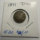 1871-P Seated Liberty Dime