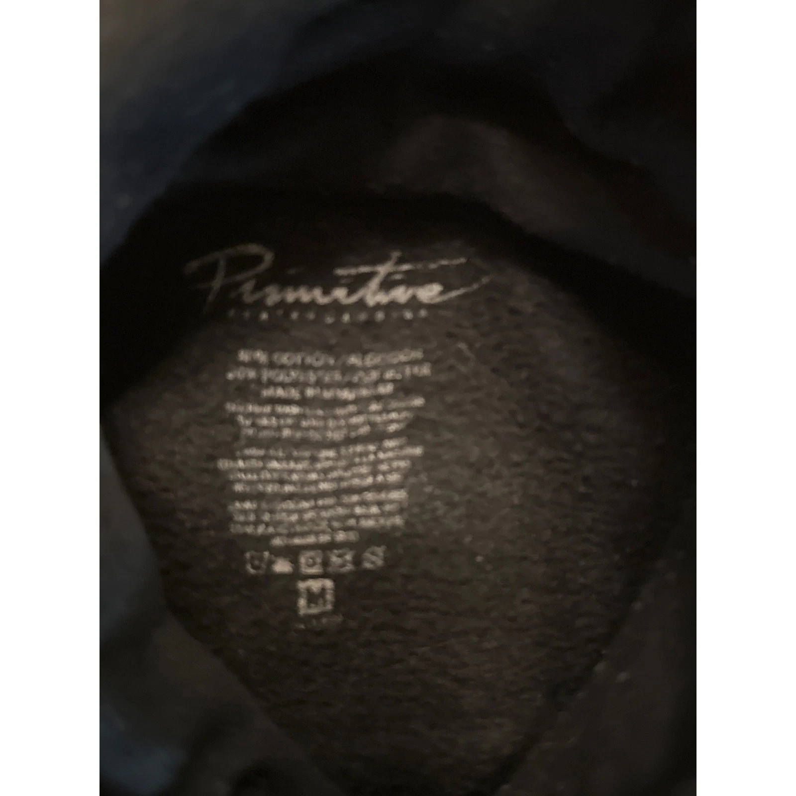VETEMENTS Felpa nera con cappuccio uomo M giapponese primitivo motorsport pullover auto da corsa