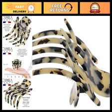 French Flat Hair Clips for Women - 3" Sleek Curved Claw Clips, Non-Slip Grip, St