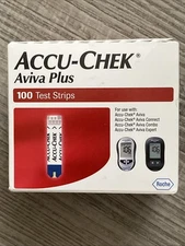 Factory Sealed Accu-Chek Aviva Plus Diabetic Test Strip 100 ct exp 02/2026