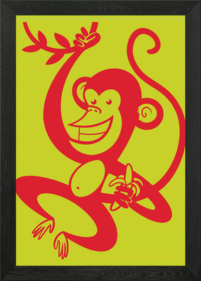 Roter Affe gerahmtes Wandbild Poster Leinwanddruck Bild
