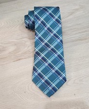 David Taylor Collection Men's Neck Tie Blue Plaid NEW