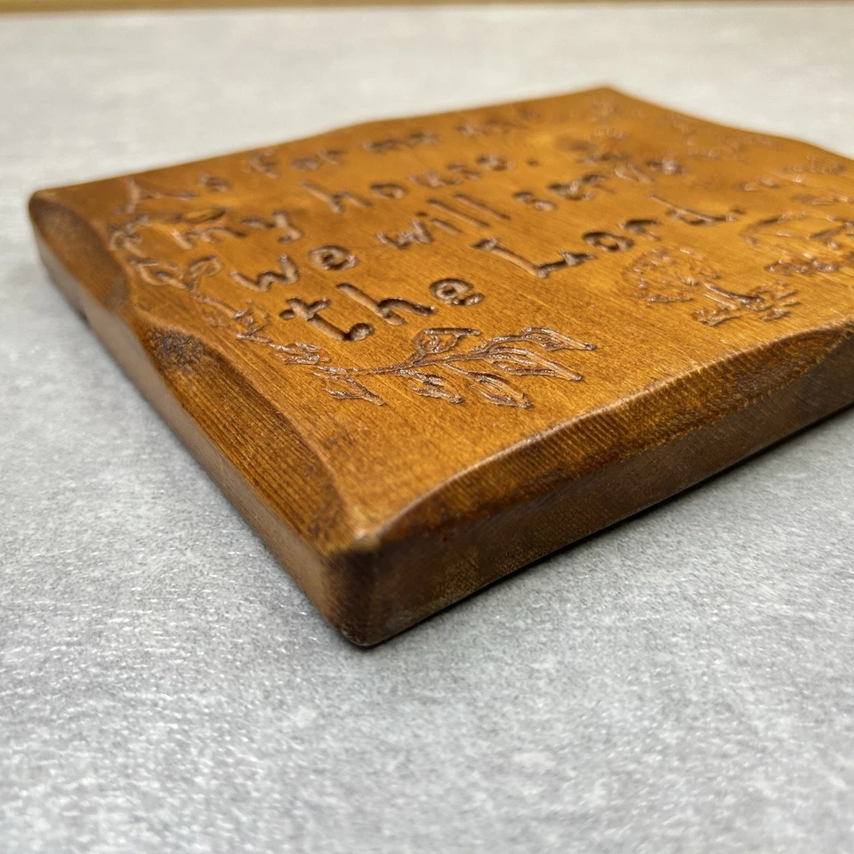 As for Me and My House We Will Serve the Lord - Rustic Wall Art Wood Carved 6x7" - Image 2 of 4