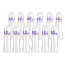 Babyway Shaped 8oz Feeding Bottles 12 Pack, Medium-Flow Silicone Teats