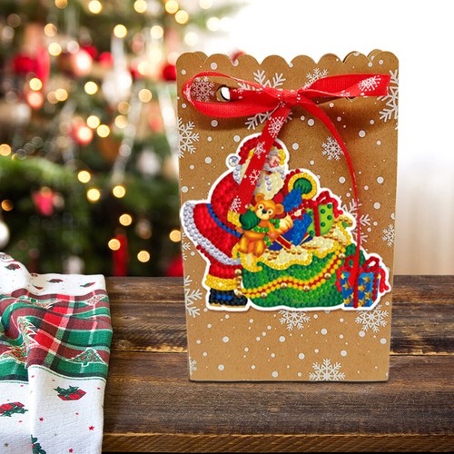 8pcs Christmas Diamond Painting Gift Bags for Cookies Candy Gifts and Snacks (A) - Bild 2 von 10