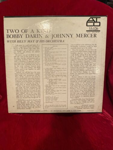 Bobby Darin & Johnny Mercer / Billy May Orch. " Two Of A Kind " LP ATCO- VG Vynl - Picture 2 of 6