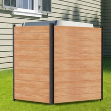H&ZT 2 Panels 36"X44" Air Conditioner Fence Trash Can Fence Wood Privacy Fence