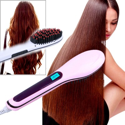 CEPILLO ALISADOR DE PELO ELECTRICO PLANCHA LCD PEINE ALISADO TURMALINA 30W COLOR