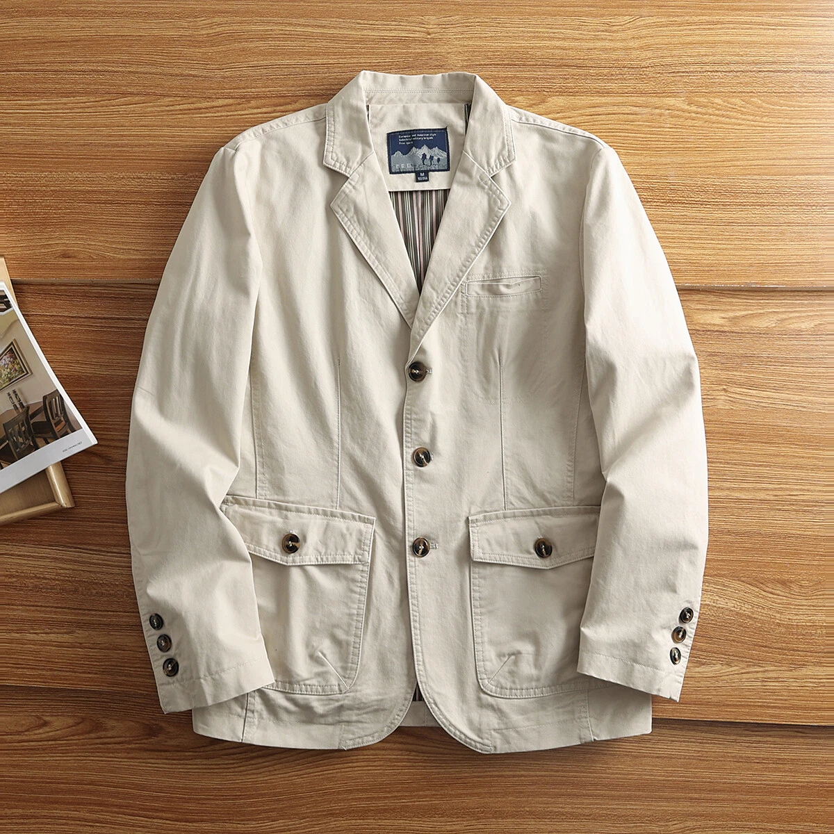 OFF WHITE Giacca tuta retrò uomo giacca sciolta nuova primavera taglia grande puro cotone tuta casual