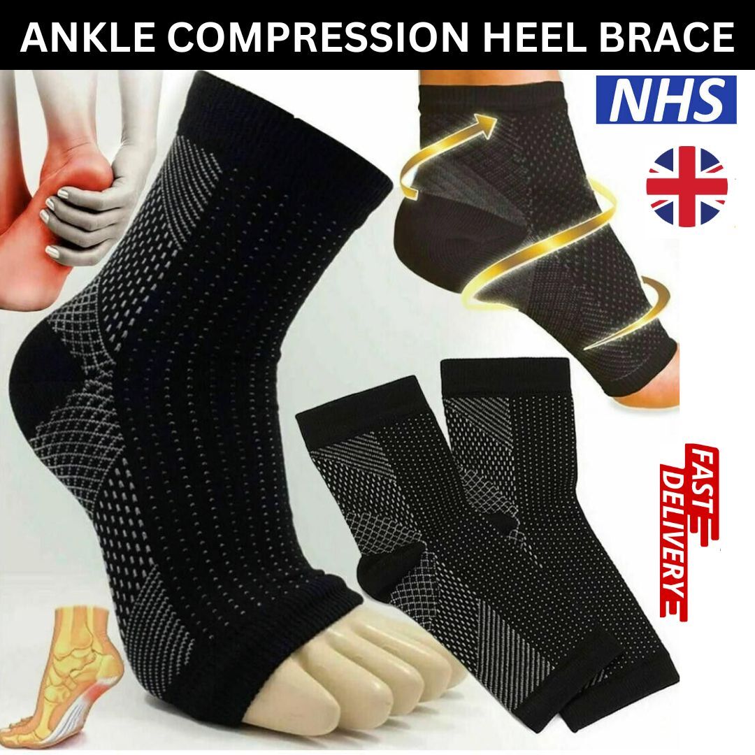 SAOLA 2 x Calze a Compressione Fascite Plantare Tallone Piede Arco Sollievo Dolore Supporto Coppia