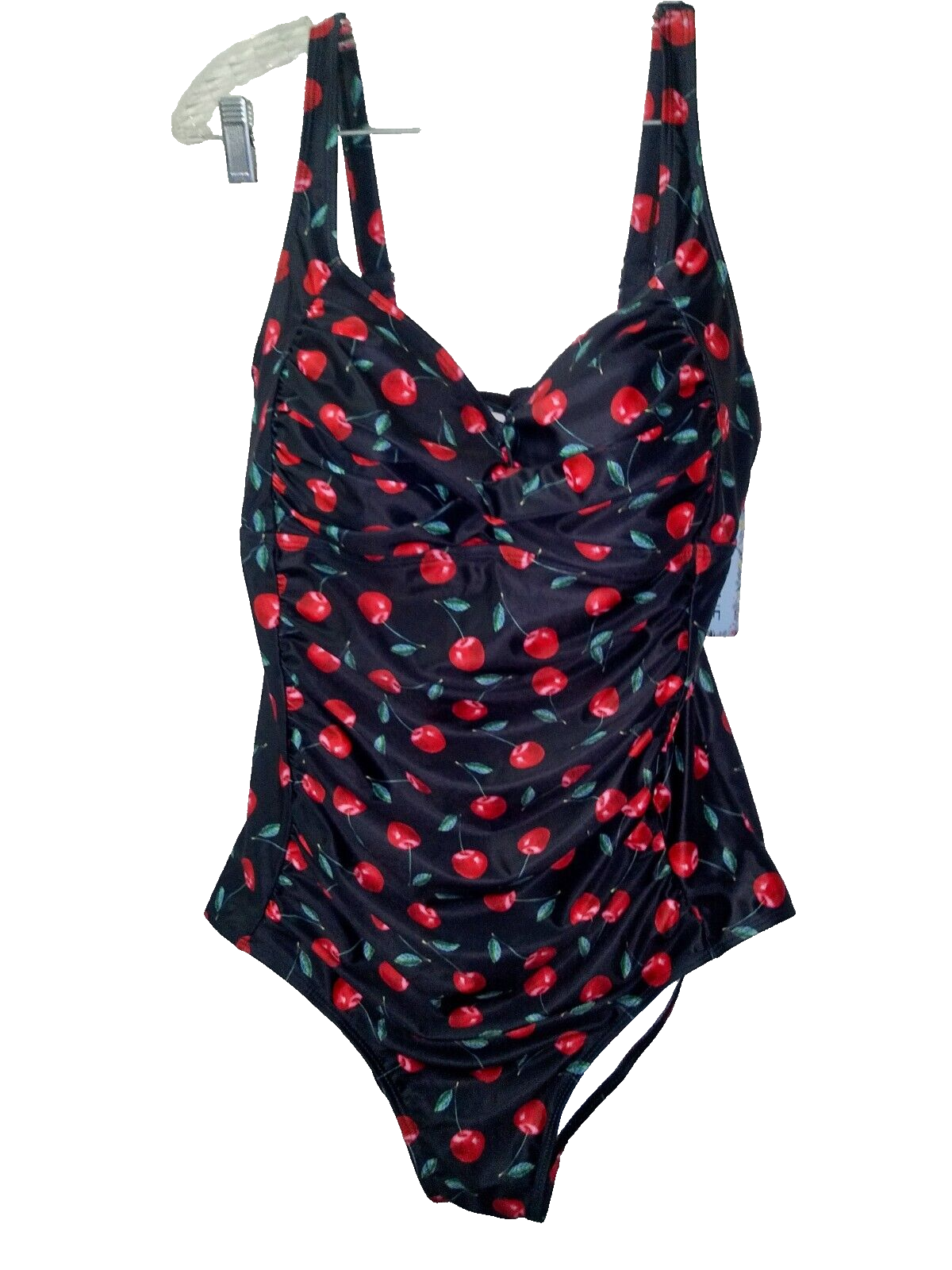 One Piece Swimsuit Shoulder Straps Back Strap Padded Cups by Yonique Sz 14W-image