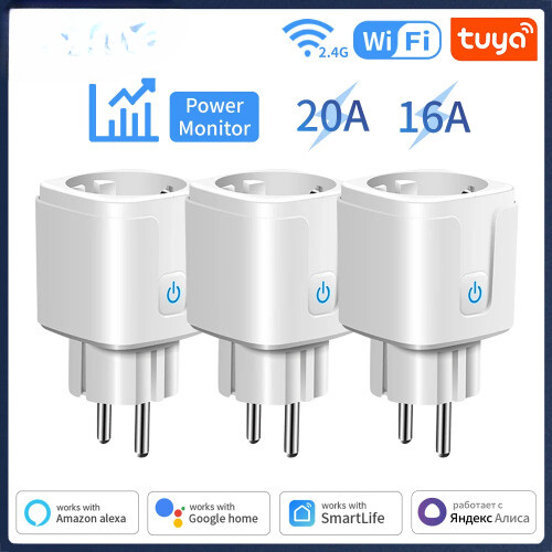 Smart Plug WiFiSocket EU 16A/20A With Power Monitor Function Voice Control-image