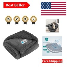 Reversible Waterproof Blanket for Small  Medium Pets - 29x40 Gray Fleece Cover
