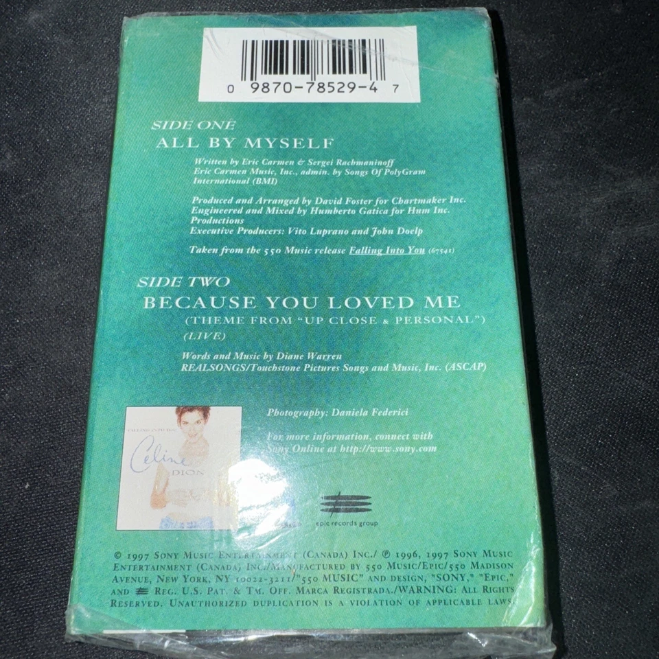 Celine Dion All by Myself Single Cassette 1997 Sony Music  - Image 2 of 4