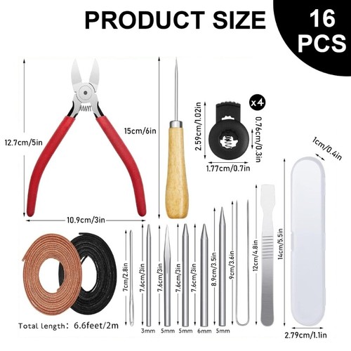 Kits de reemplazo de guantes de 16 piezas para reparación de guantes de softbol kits de cuidado de guantes de béisbol - Imagen 8 de 8