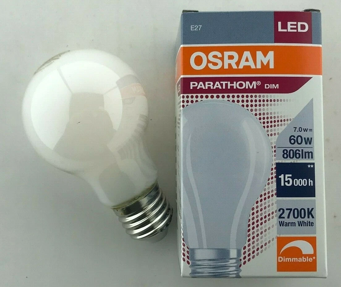 Osram ES GLS LED Filament Pearl light bulb 7W 60 Watt dimmable