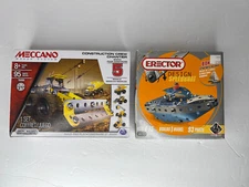 Meccano/Erector 2 Sets Lot: 15203 Construction Crew - 1525 Design Speedboat -New