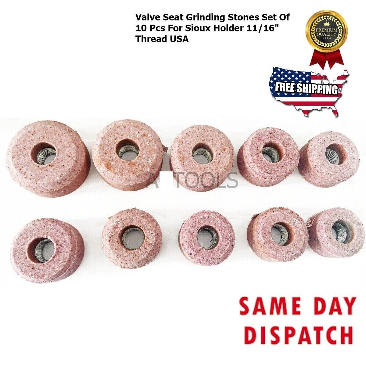 Valve Seat Grinding Stones Set Of 10 Pcs For Sioux Holder 11/16" Thread