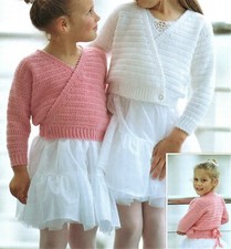 Girls Ballet Top + Cardigan DK LAMINATED Crochet Pattern Size 22-28 inch