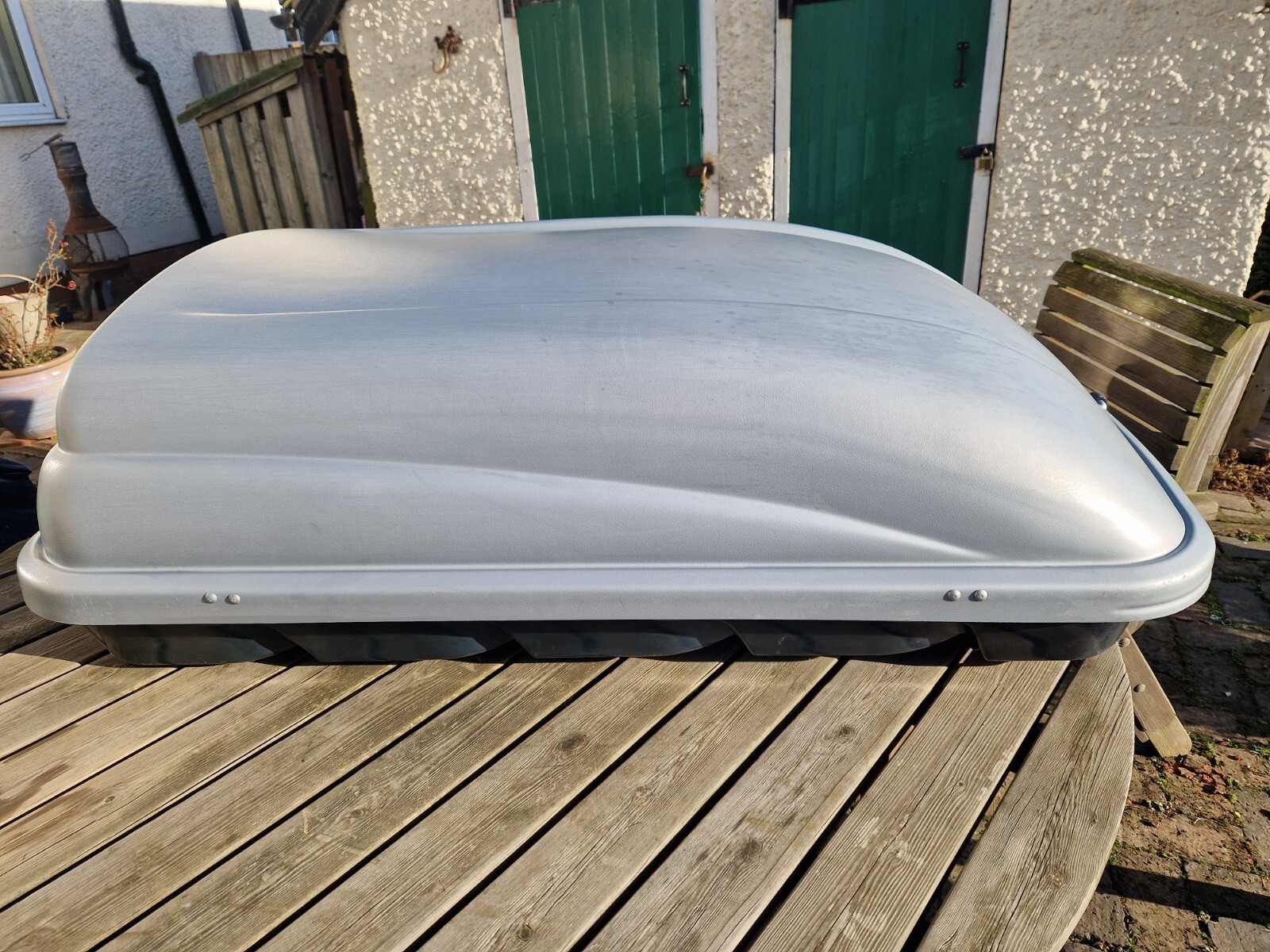 Halfords car roof box ABS 380L used. Grey/Black. eBay