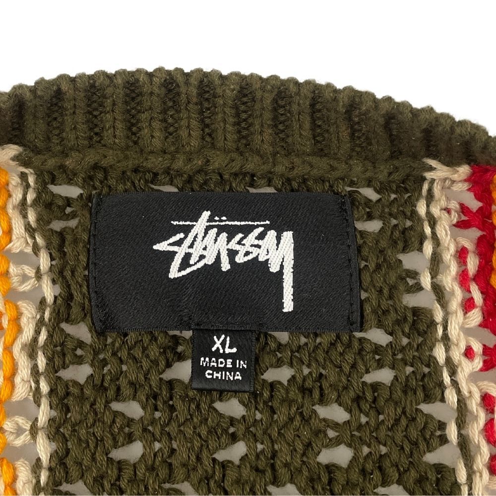 STUSSY ×Patta Stripe Loose Gauge Crewneck Sweater Khaki XL STUSSY ×Patta Stripe Loose Gauge Crewneck Sweater Khaki XL